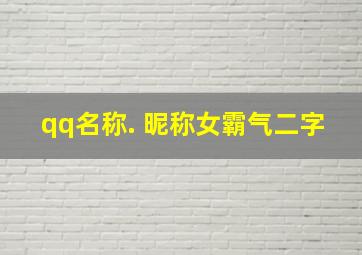 qq名称. 昵称女霸气二字